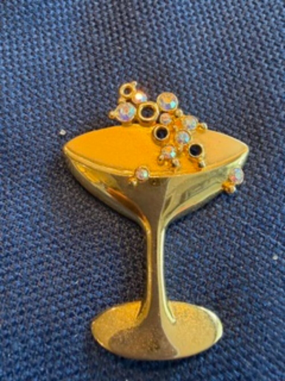Vintage Gold-tone Champagne Brooch